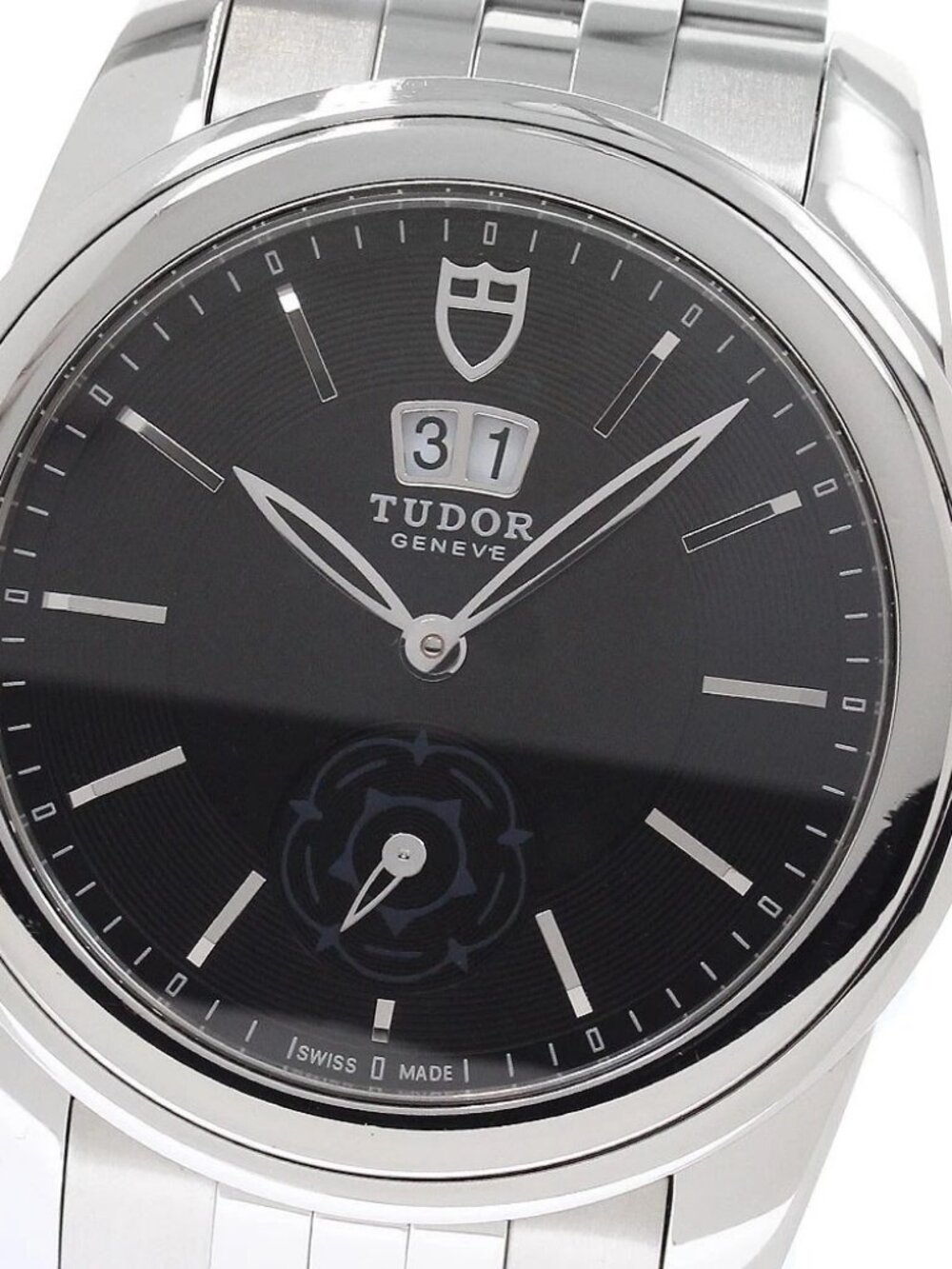 TUDOR Glamour 57000 Double date black Dial Automatic Men's Watch_951858